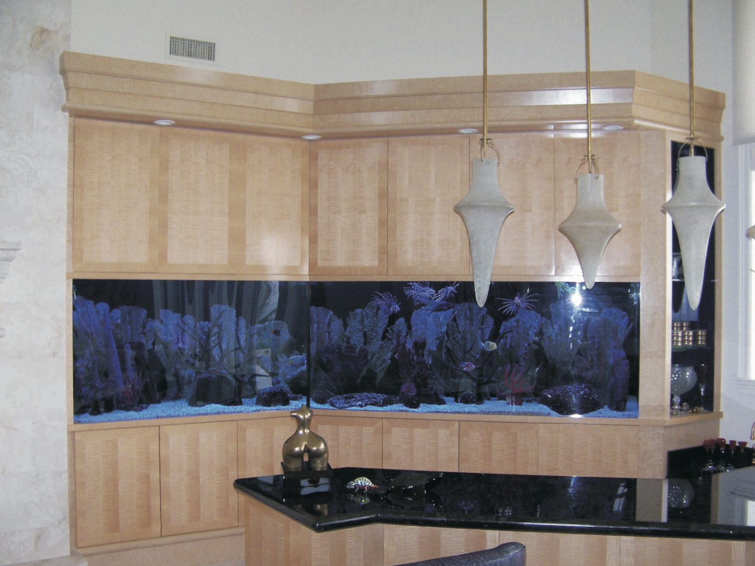 Sycamore with pattern - great room aquarium/bar area -<br />Sailfish Point