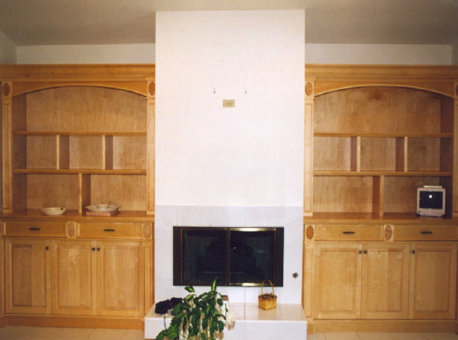 Niche cabinets at fireplace area - Harbor Ridge